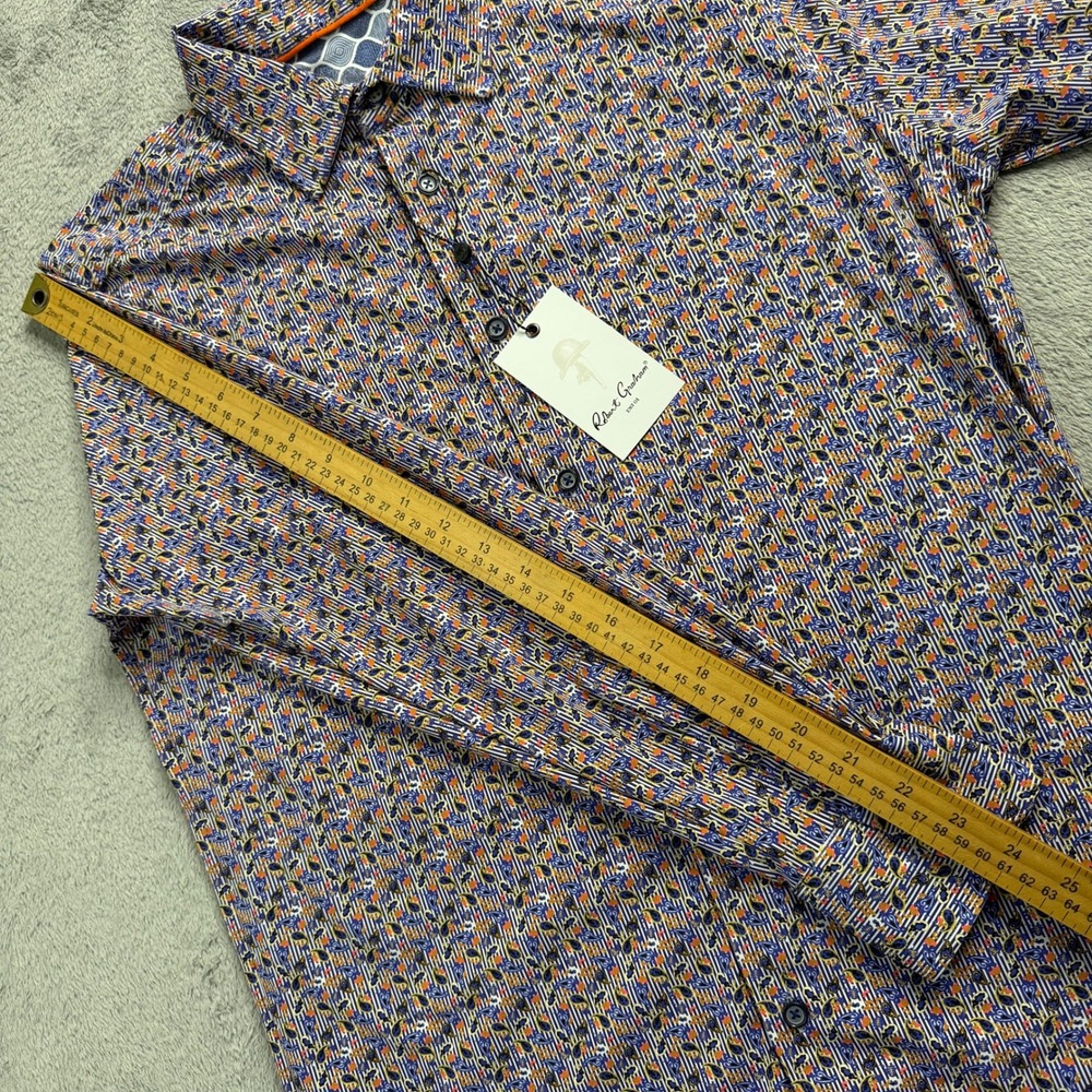 Robert Graham Tiburon Mens Small Classic Fit Paisley Striped Button Down‎ Shirt - Picture 9 of 11